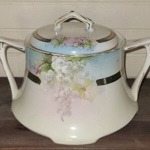 Vintage Painted Handed Pot with Lid